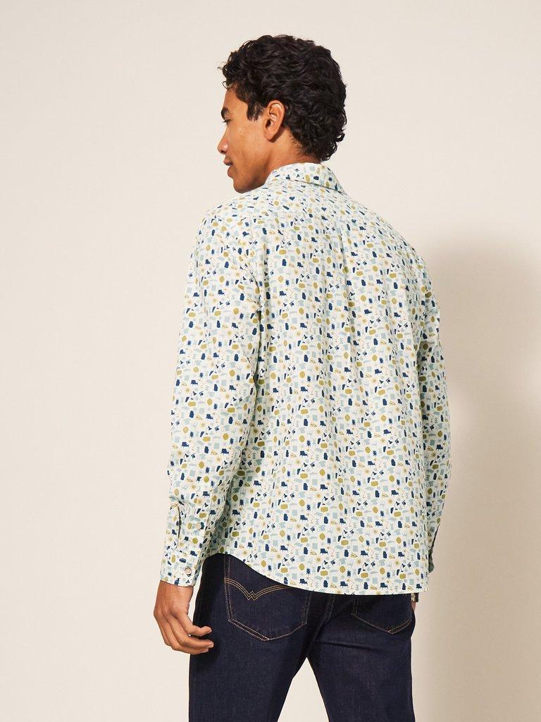 Antique Printed Shirt in NAT MLT - MODEL BACK