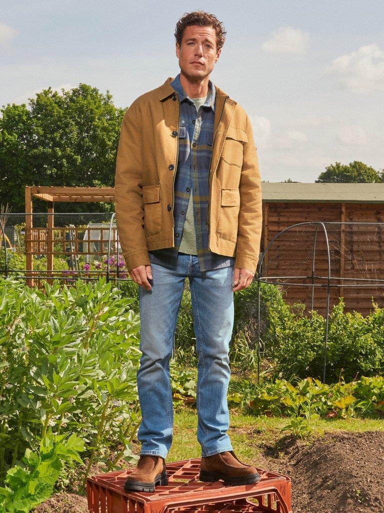 Canvas Trucker in DARK TAN - MIXED