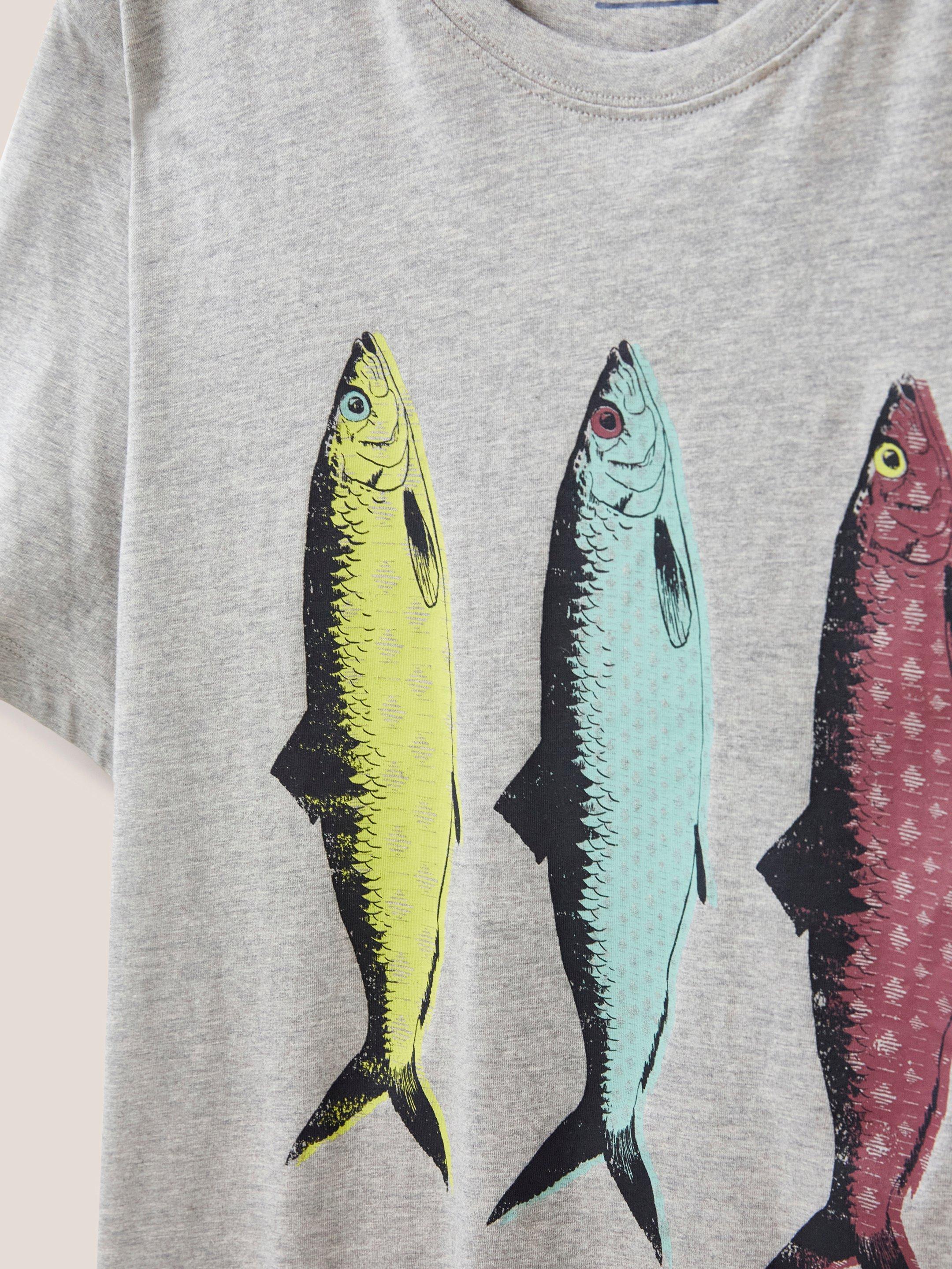 Fish Graphic Jersey TShirt in LGT NAT - FLAT DETAIL