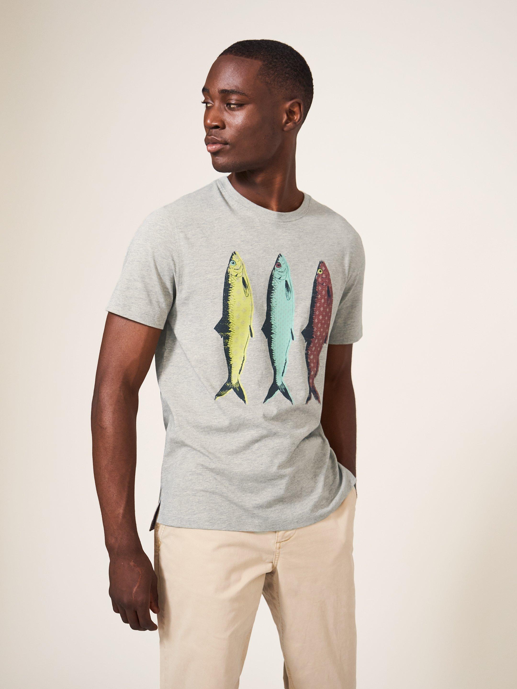 White Stuff Fish Graphic Jersey Tshirt