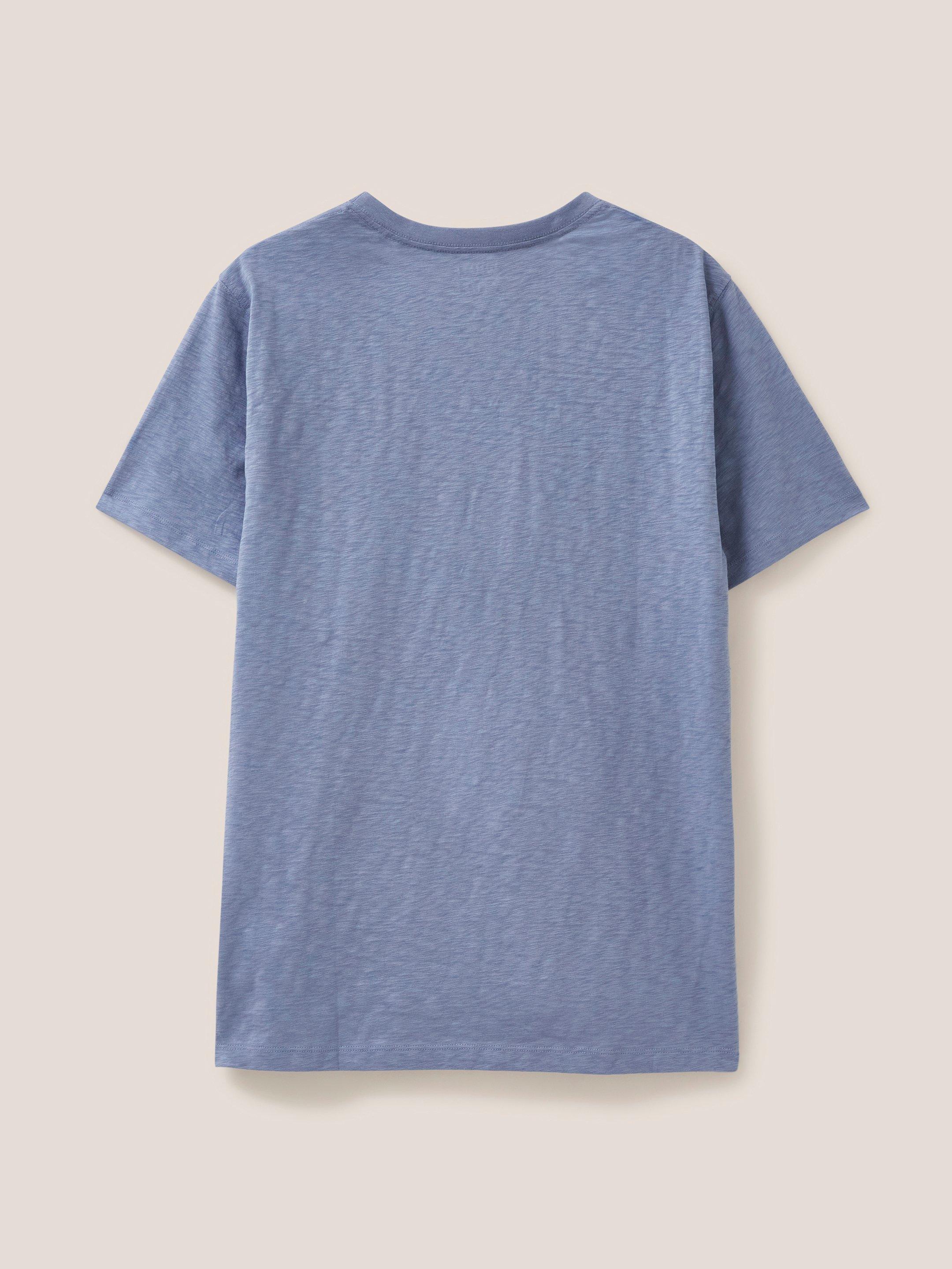 Superkilen Graphic Tshirt in MID BLUE - FLAT BACK