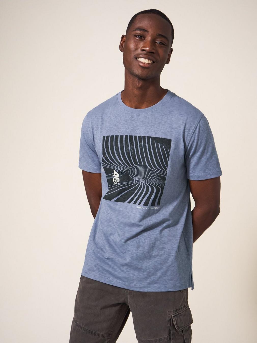 Superkilen Graphic Tshirt in MID BLUE - LIFESTYLE