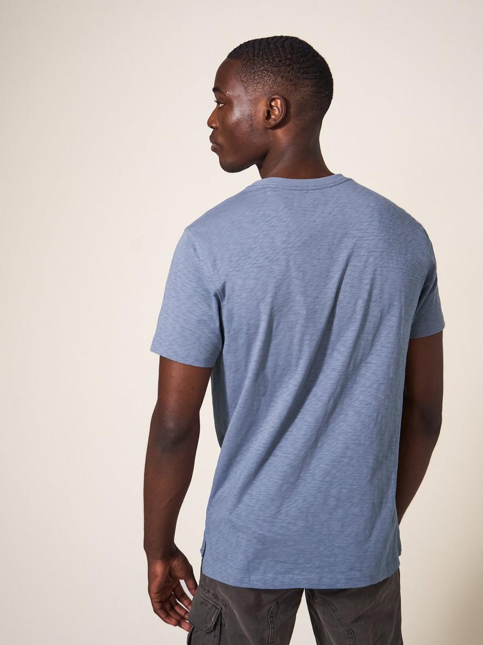 Superkilen Graphic Tshirt in MID BLUE - MODEL BACK