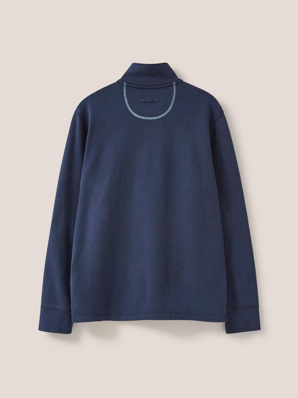Hilton Zip Neck in DARK NAVY - FLAT BACK