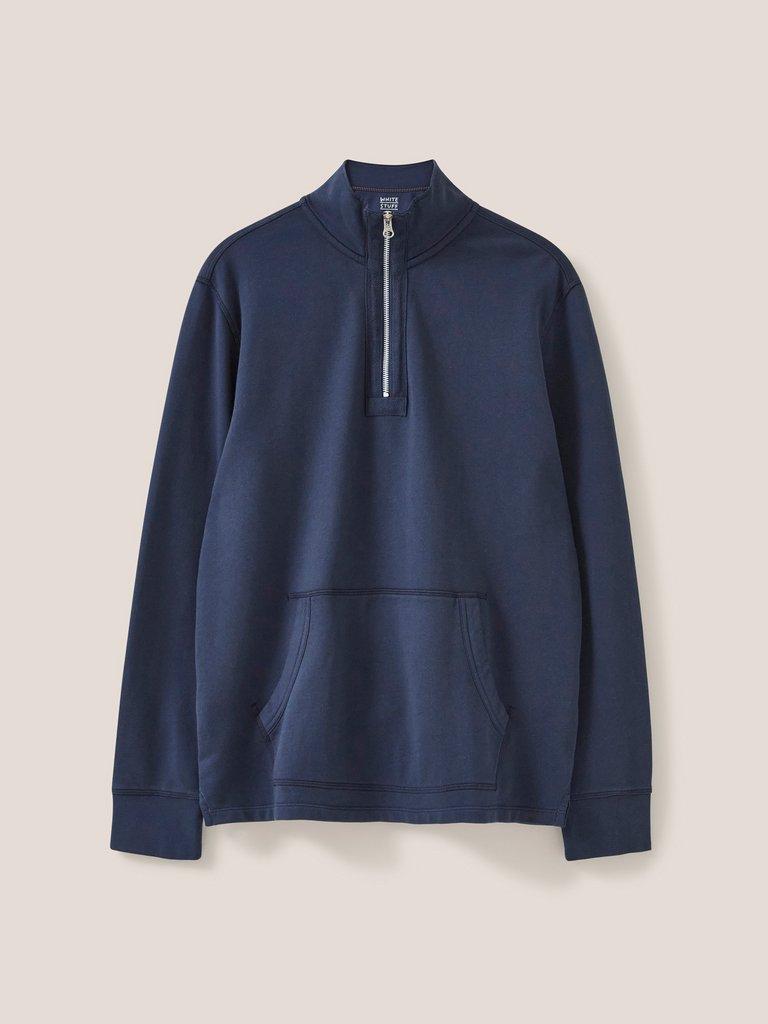 Hilton Zip Neck in DARK NAVY - FLAT FRONT