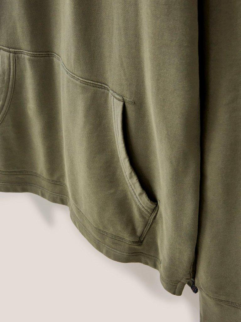 Hilton Zip Neck in KHAKI GRN - FLAT DETAIL