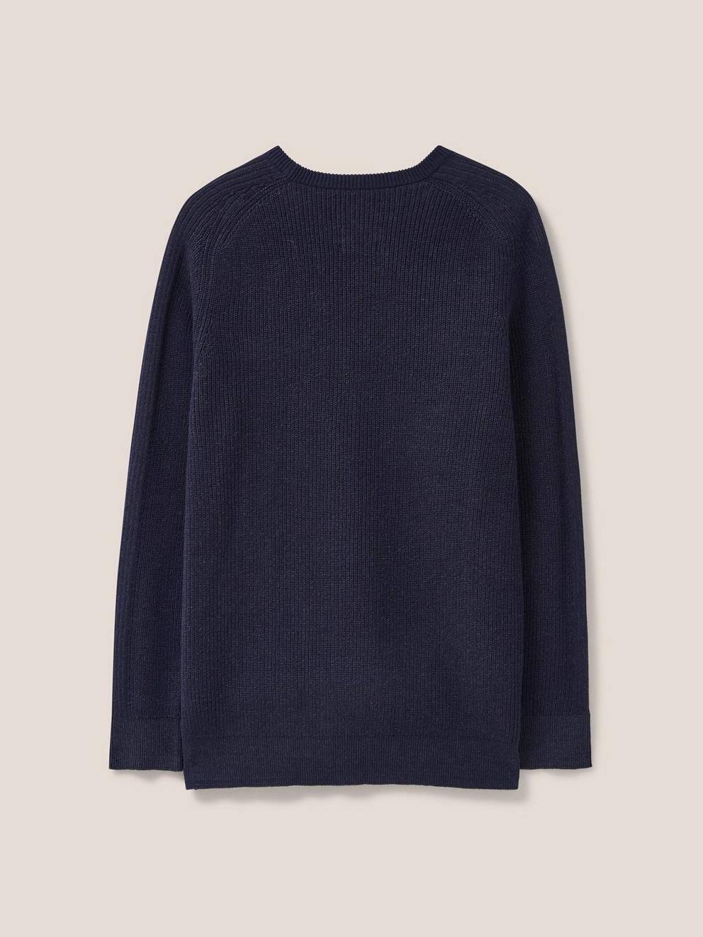 Pentire Crew in DARK NAVY - FLAT BACK