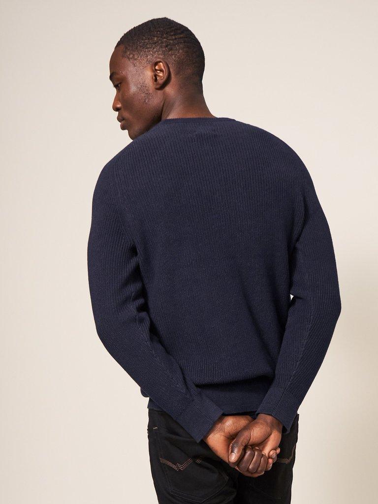 Pentire Crew in DARK NAVY - MODEL BACK