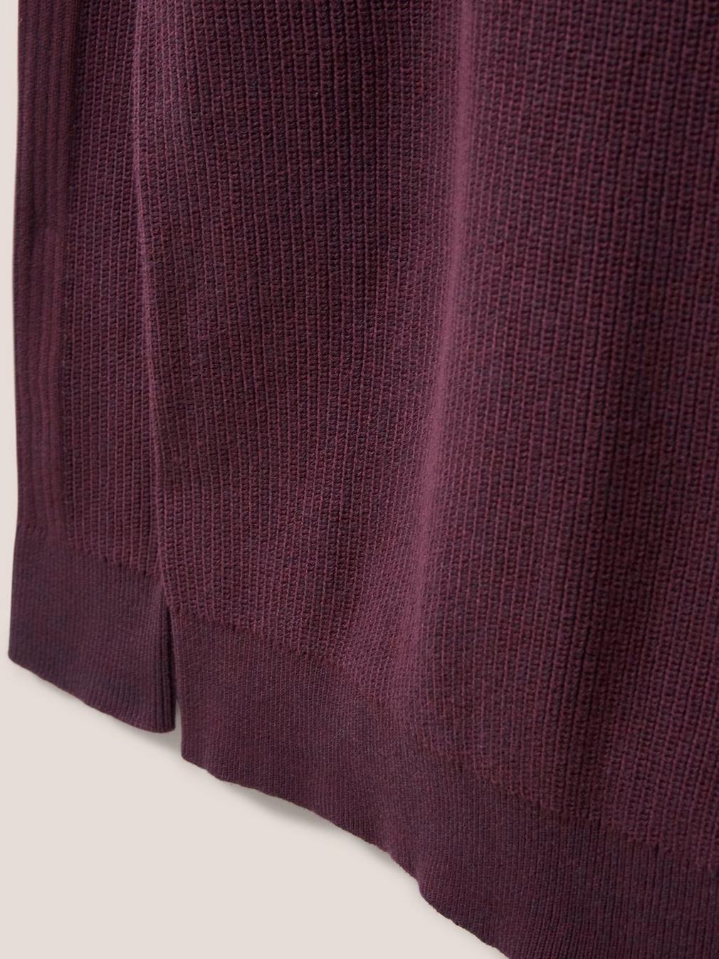 Pentire Crew in DK PLUM - FLAT DETAIL