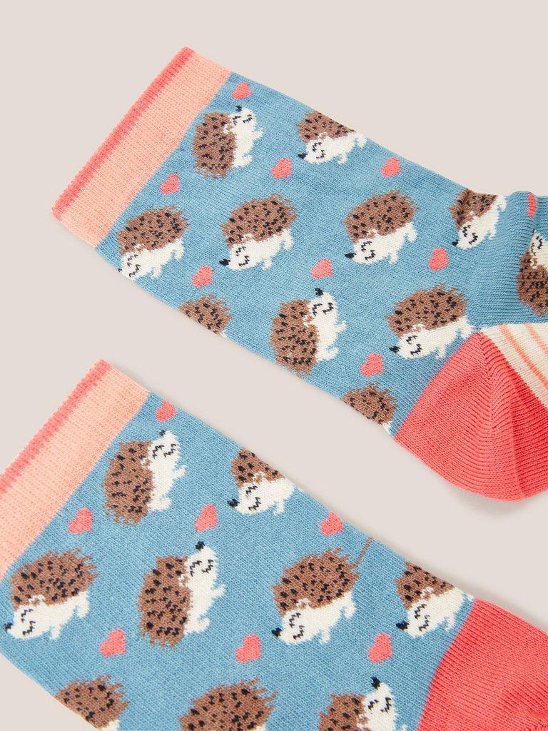 Hedgehog Ankle Sock in BLUE MLT - FLAT DETAIL