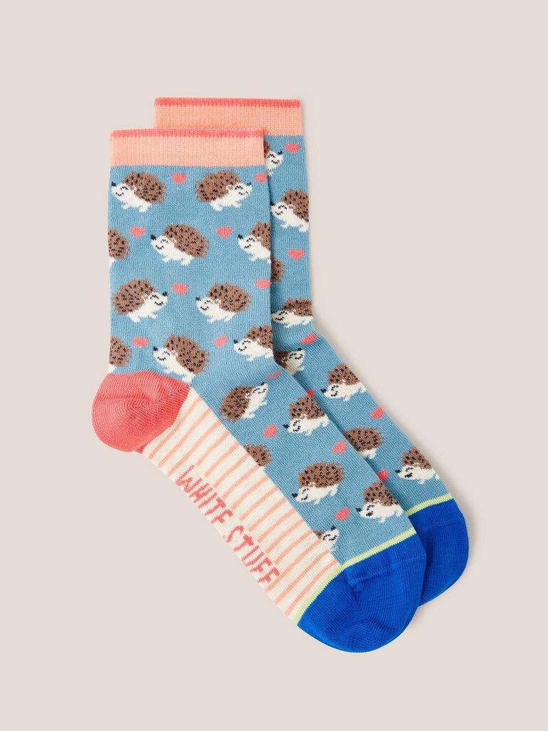 Hedgehog Ankle Sock in BLUE MULTI | White Stuff