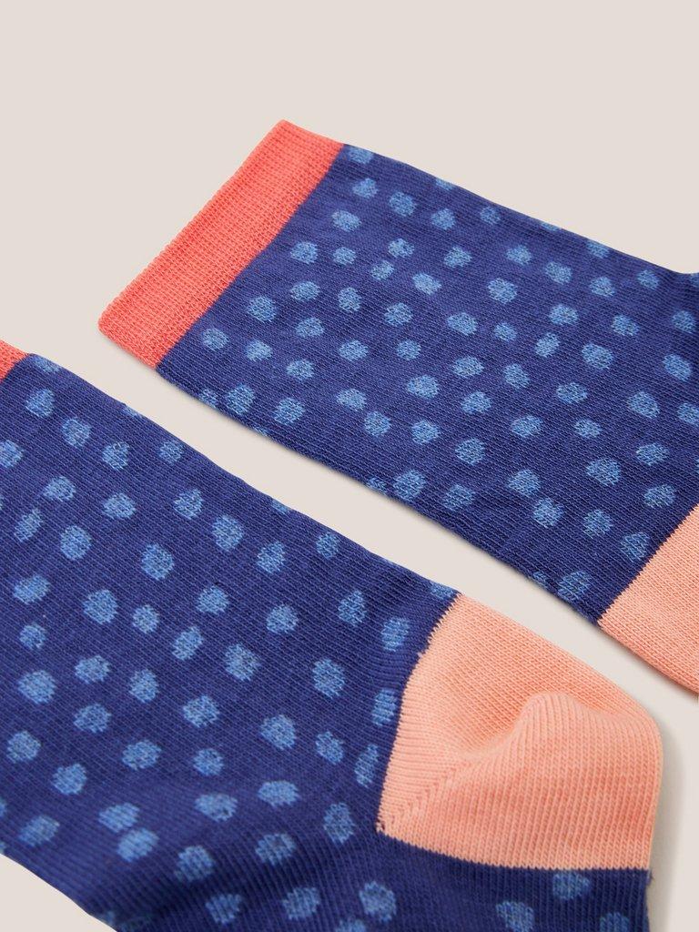 Squiggle Spot Ankle Socks in NAVY MULTI | White Stuff