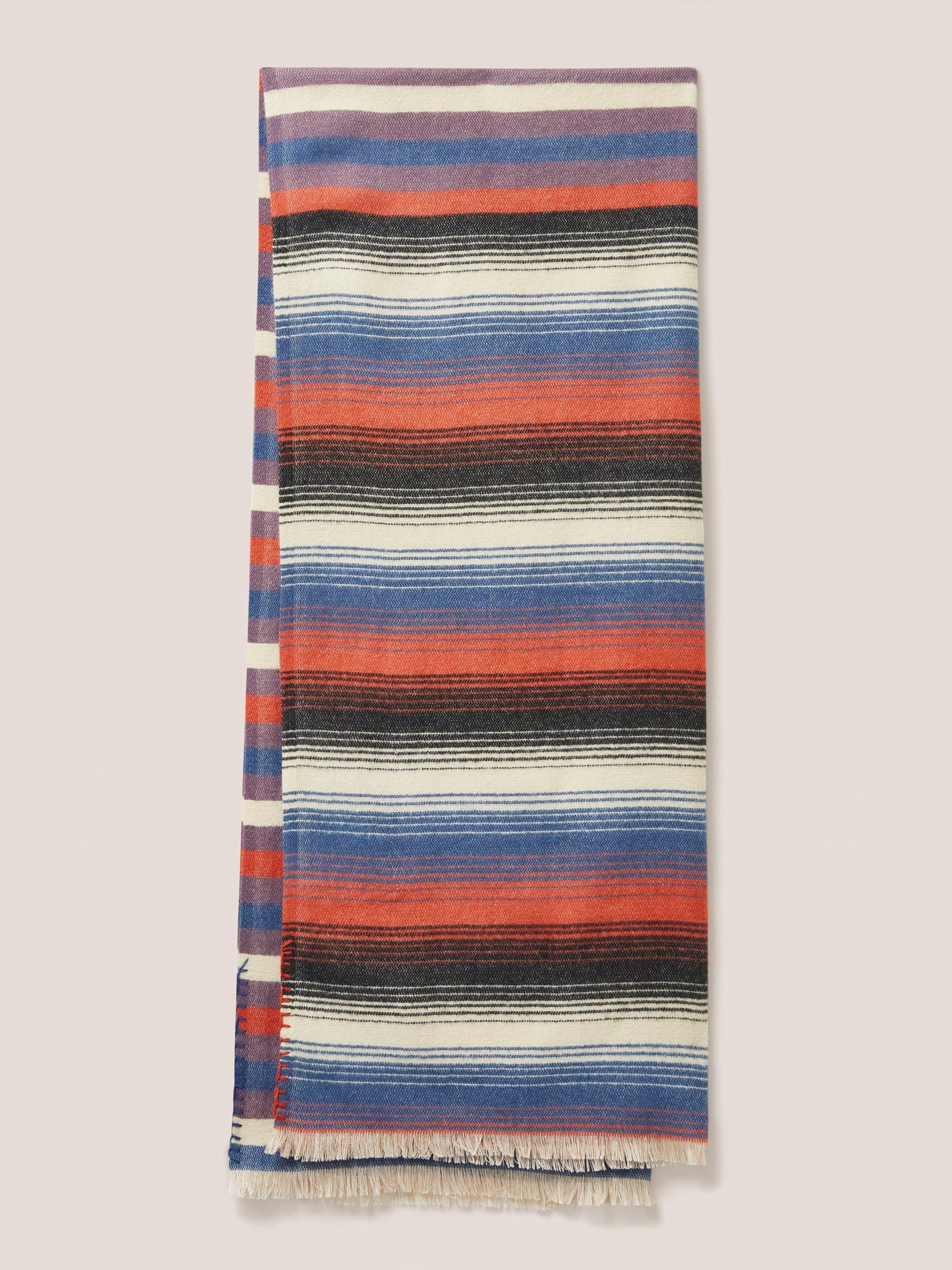 Selma Midweight Scarf in BLUE MLT - FLAT BACK