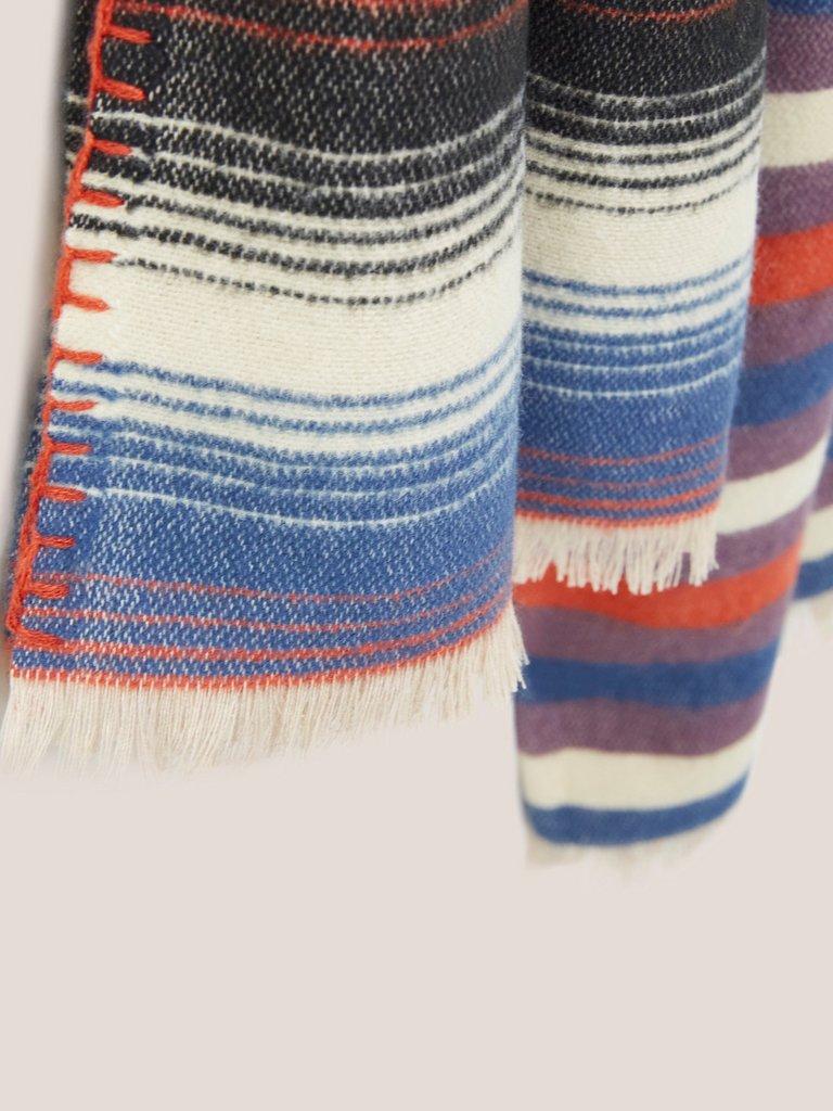 Selma Midweight Scarf in BLUE MLT - FLAT DETAIL