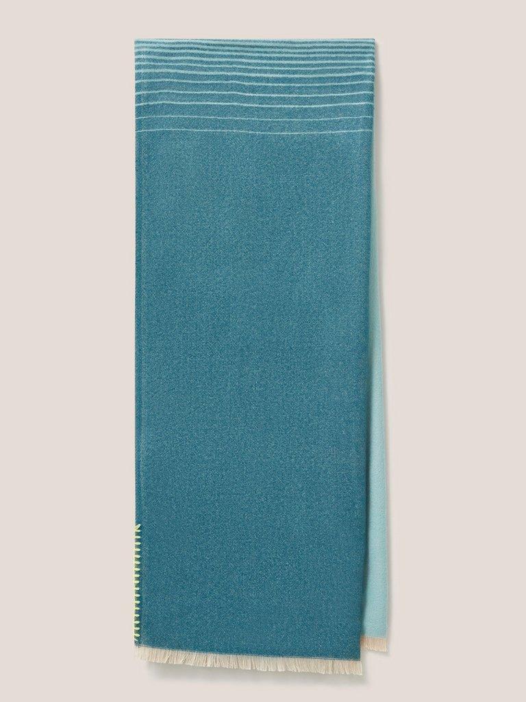 Selma Midweight Scarf in BRT TEAL - FLAT FRONT