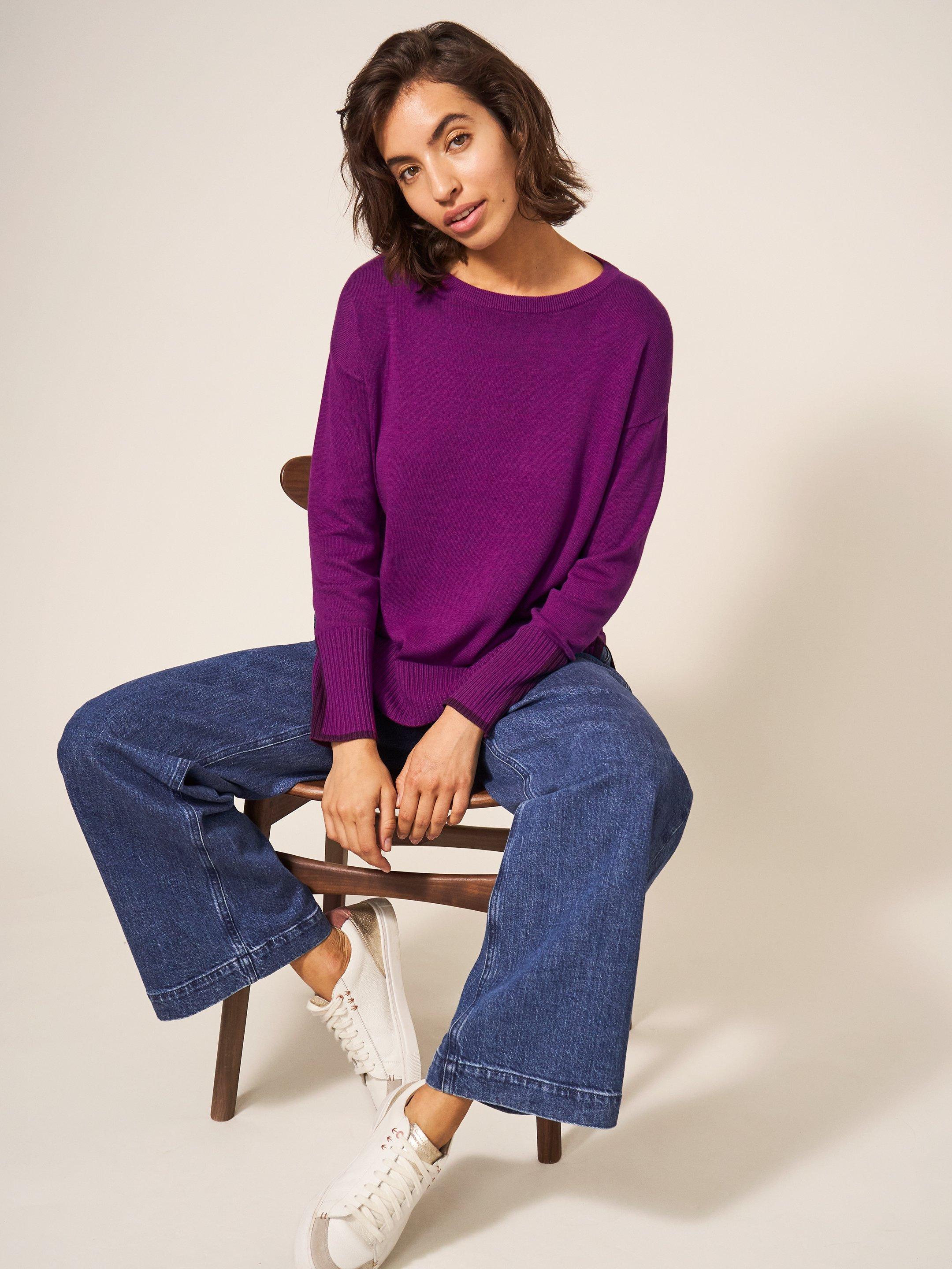 Olive Knitted Jumper in DK PINK - LIFESTYLE