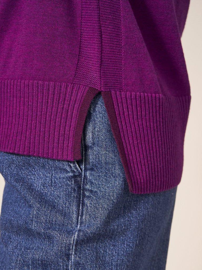 Olive Knitted Jumper in DK PINK - MODEL FRONT