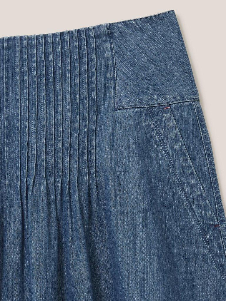 Charlotte Denim Midi Skirt in MID DENIM - FLAT DETAIL