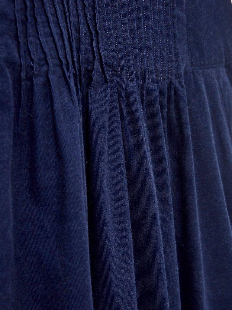 Charlotte Cord Midi Skirt in DARK NAVY - FLAT DETAIL