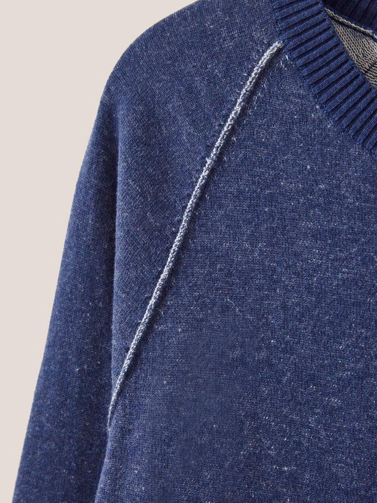Plated Crew in INDIGO BLE - FLAT DETAIL
