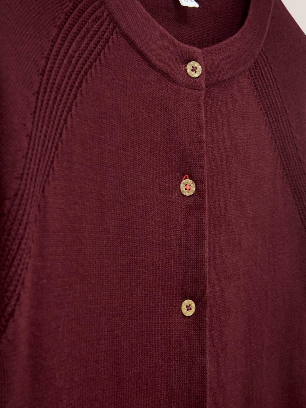 Lulu Knit Cardigan in DK PLUM - FLAT DETAIL