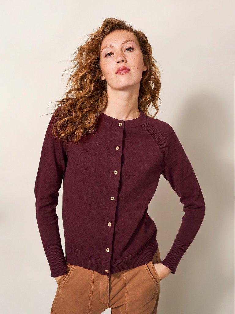 Lulu Knit Cardigan in DK PLUM - LIFESTYLE