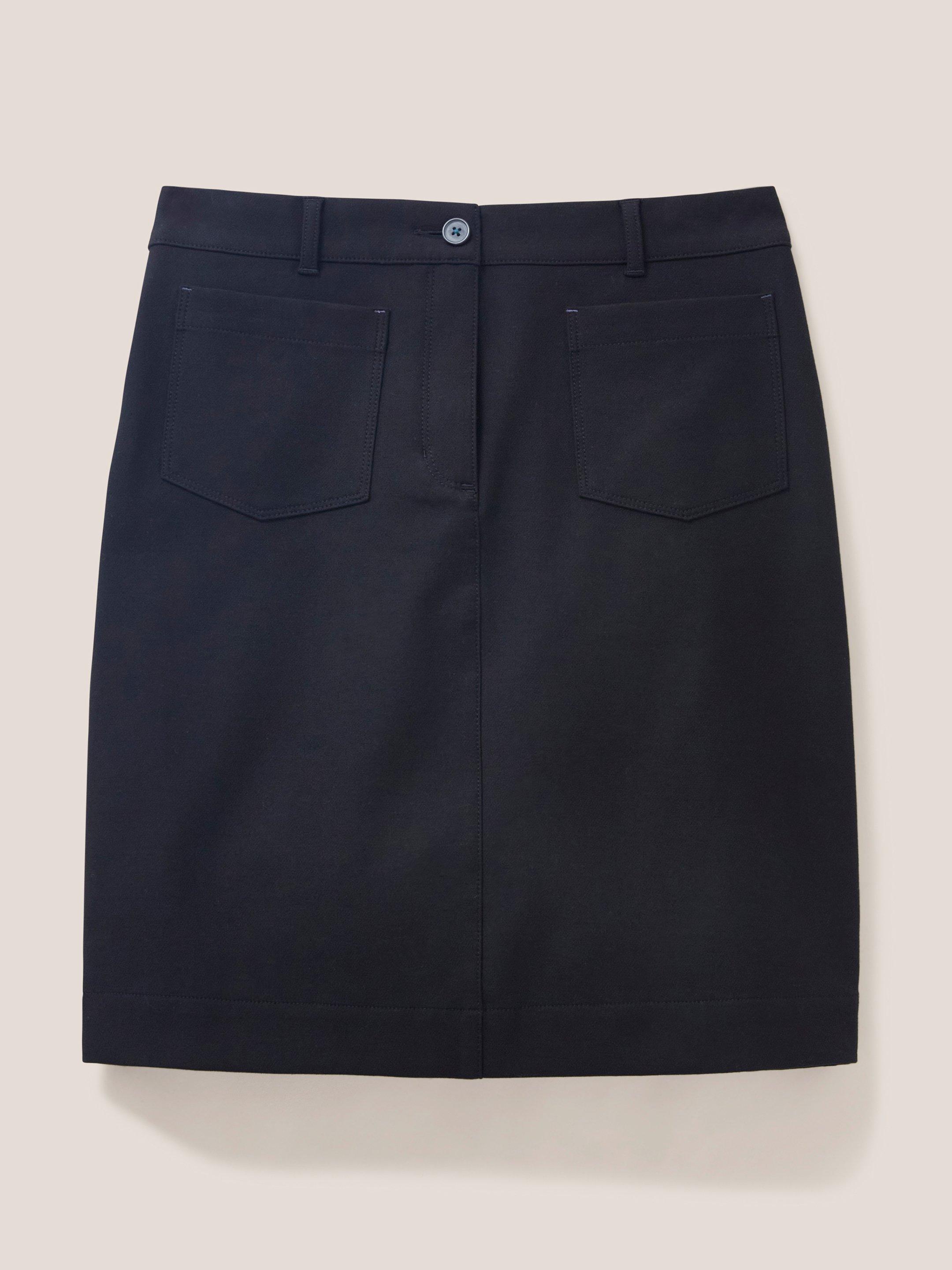 Melody Stretch Skirt in PURE BLK - FLAT FRONT