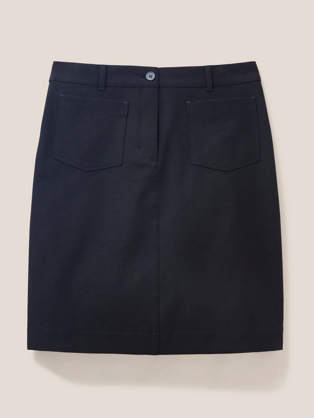 Melody Stretch Skirt in PURE BLK - FLAT FRONT