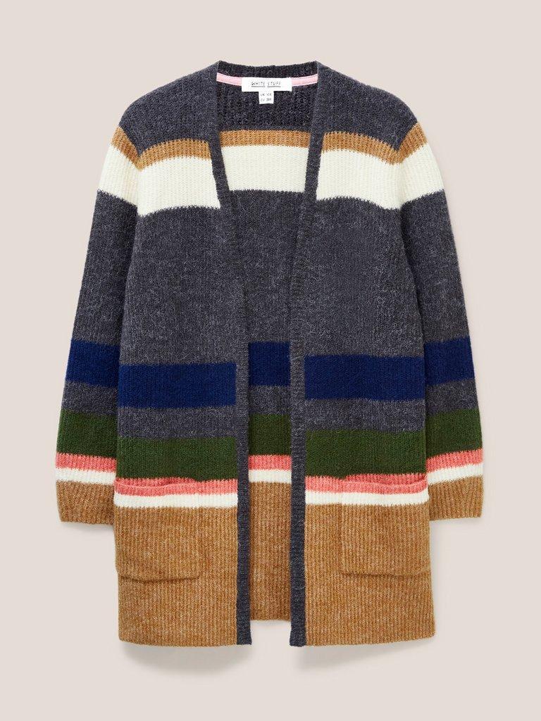 Erica Longline Versatile Cardi in BLUE MLT - FLAT FRONT