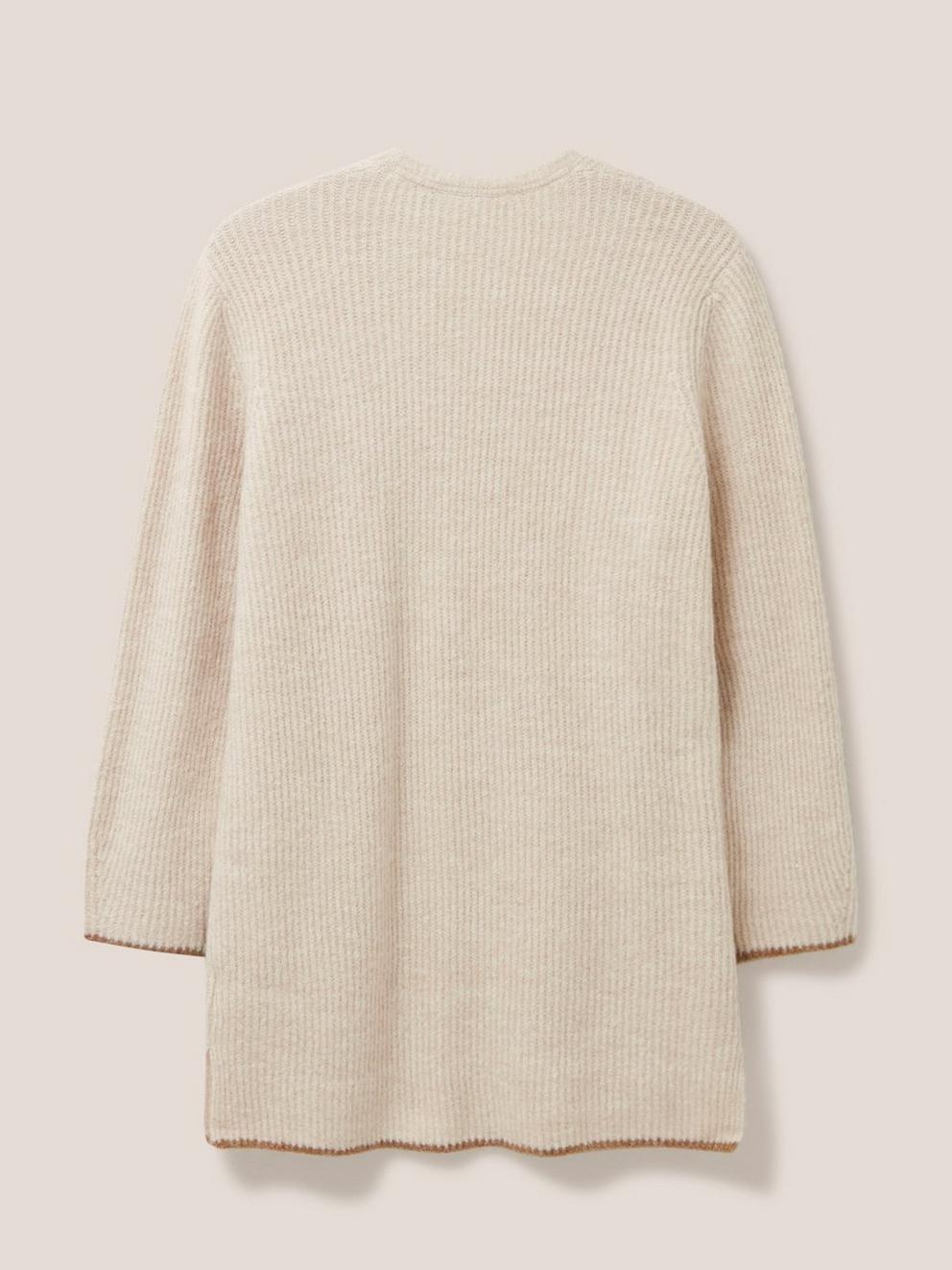 Erica Longline Versatile Cardi in DK NAT - FLAT BACK