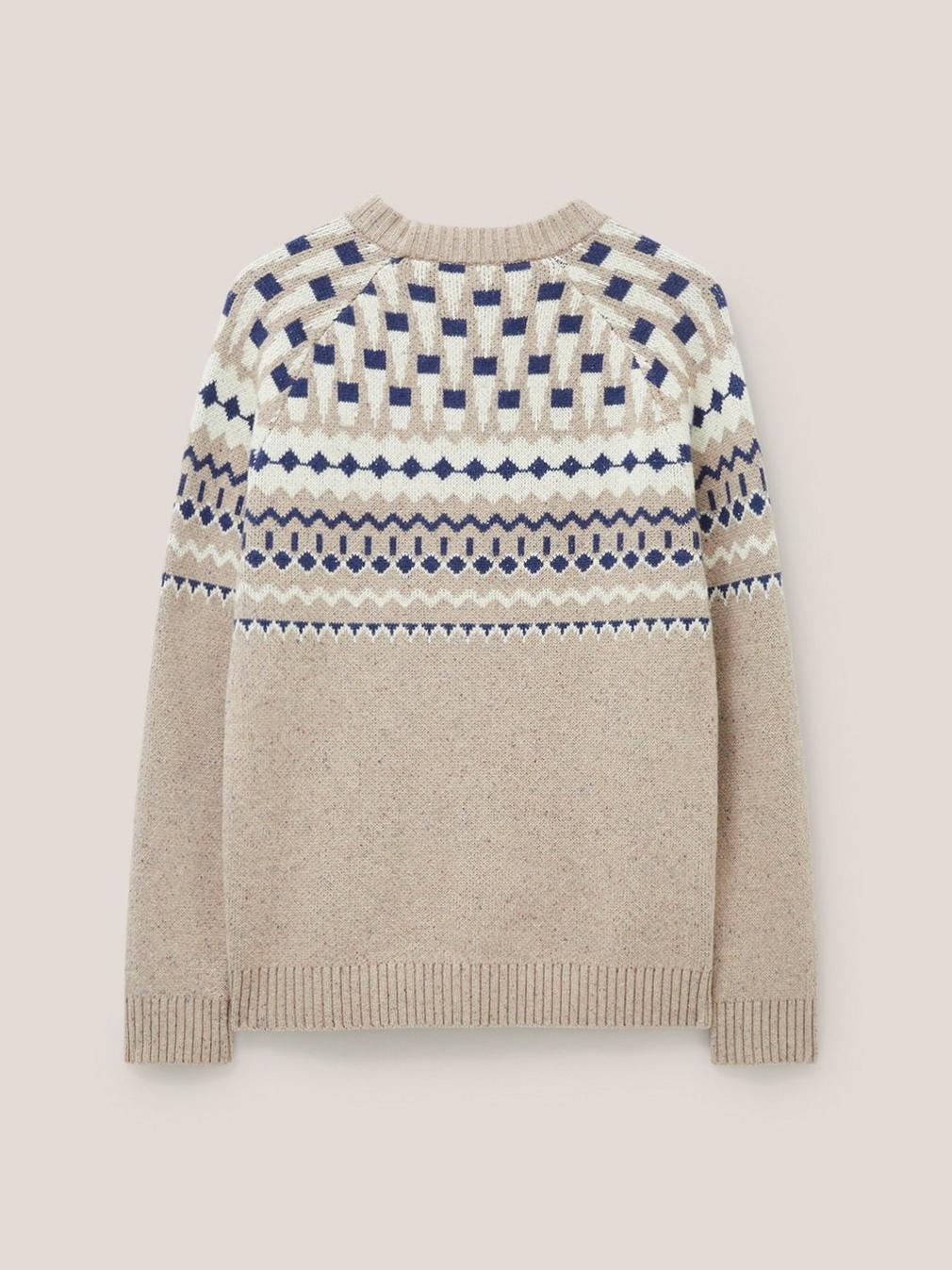 Nordic Yoke Fairisle Crew in DK NAT - FLAT BACK