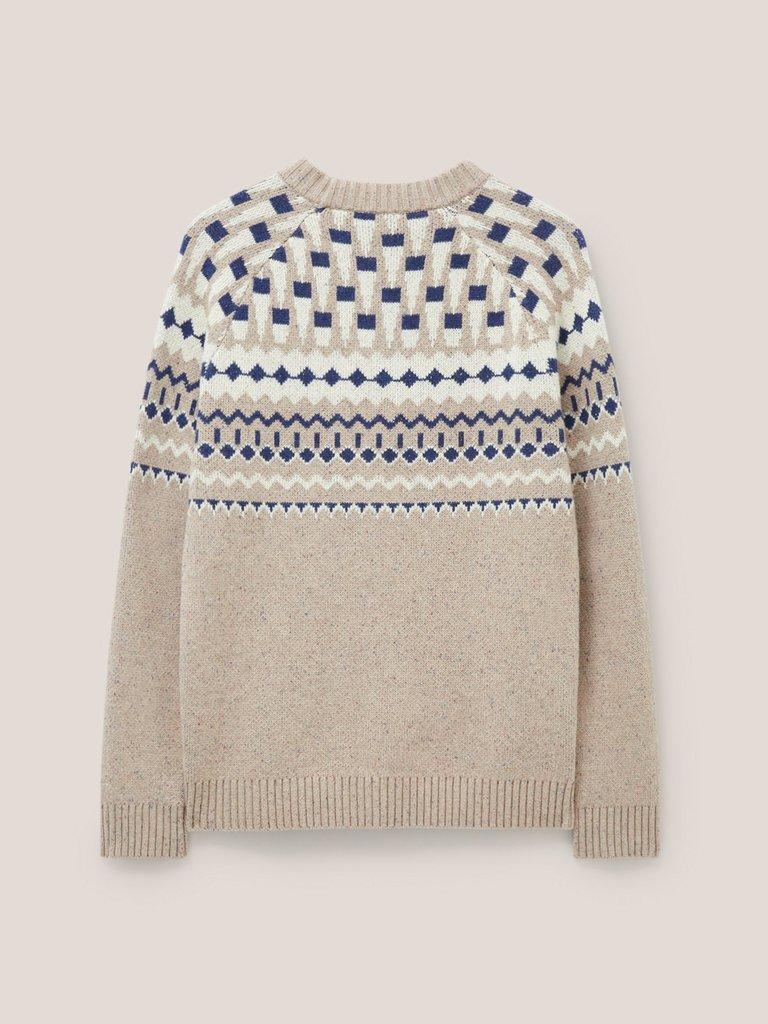 Nordic Yoke Fairisle Crew in DK NAT - FLAT BACK