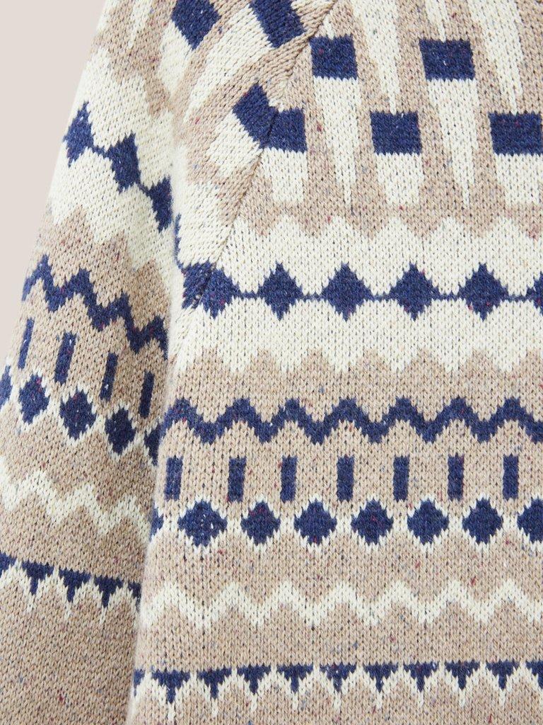 Nordic Yoke Fairisle Crew in DK NAT - FLAT DETAIL