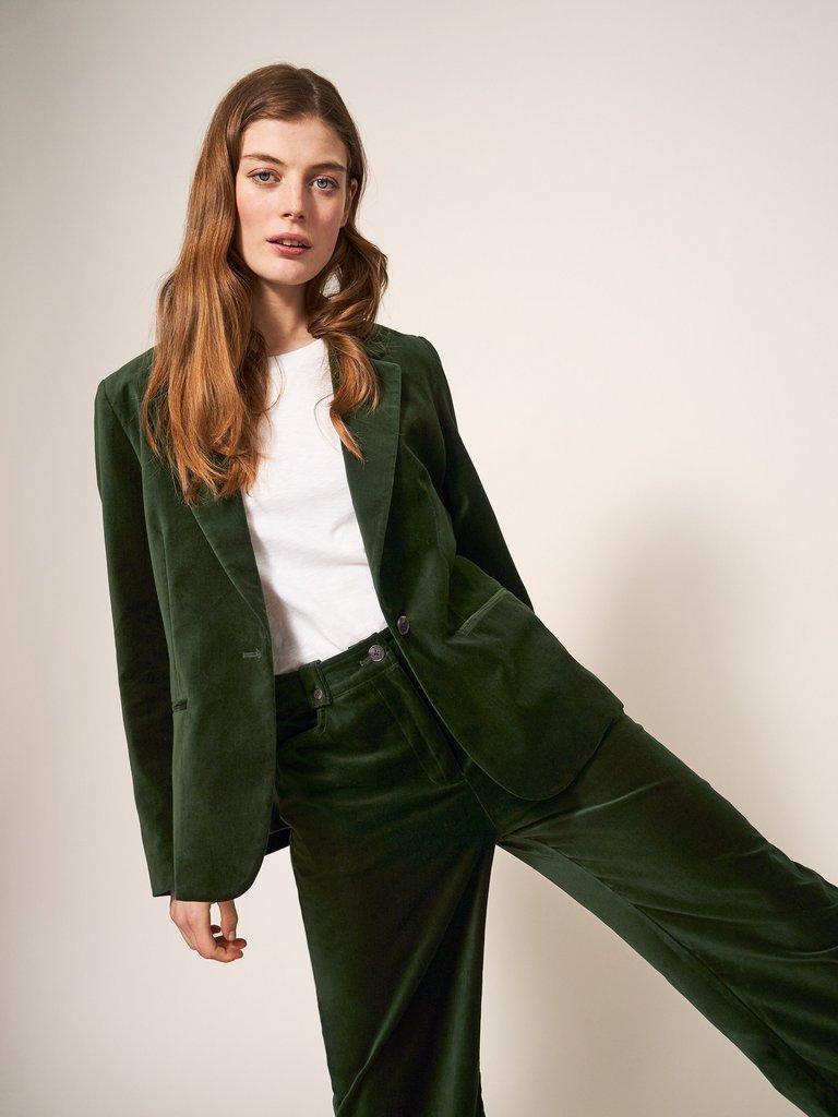 Green velvet jacket on sale womens