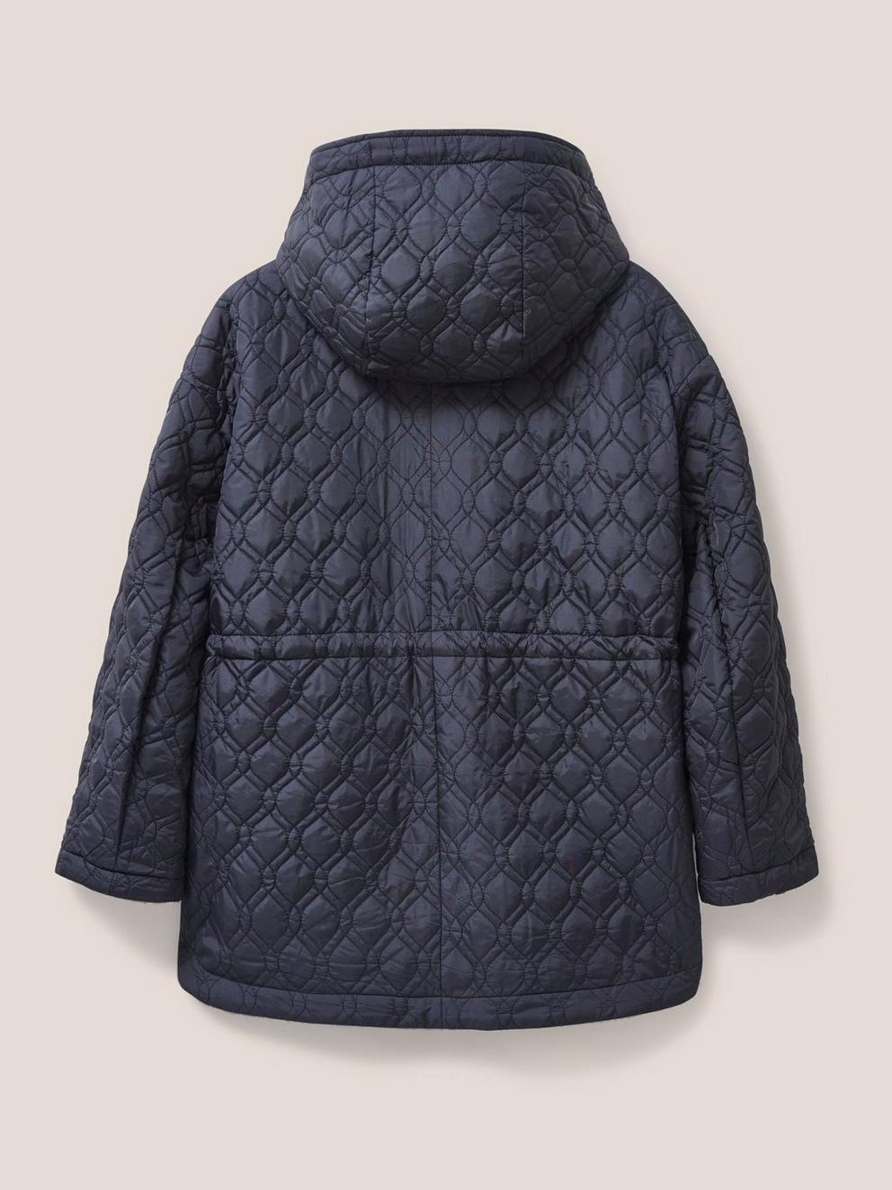 Mariella Reversible Relaxed Fit Coat in BLK MLT - FLAT BACK