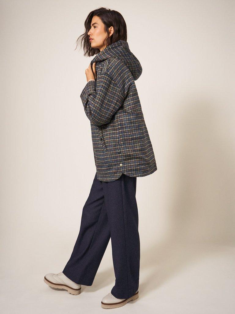 Mariella Reversible Relaxed Fit Coat in BLACK MULTI