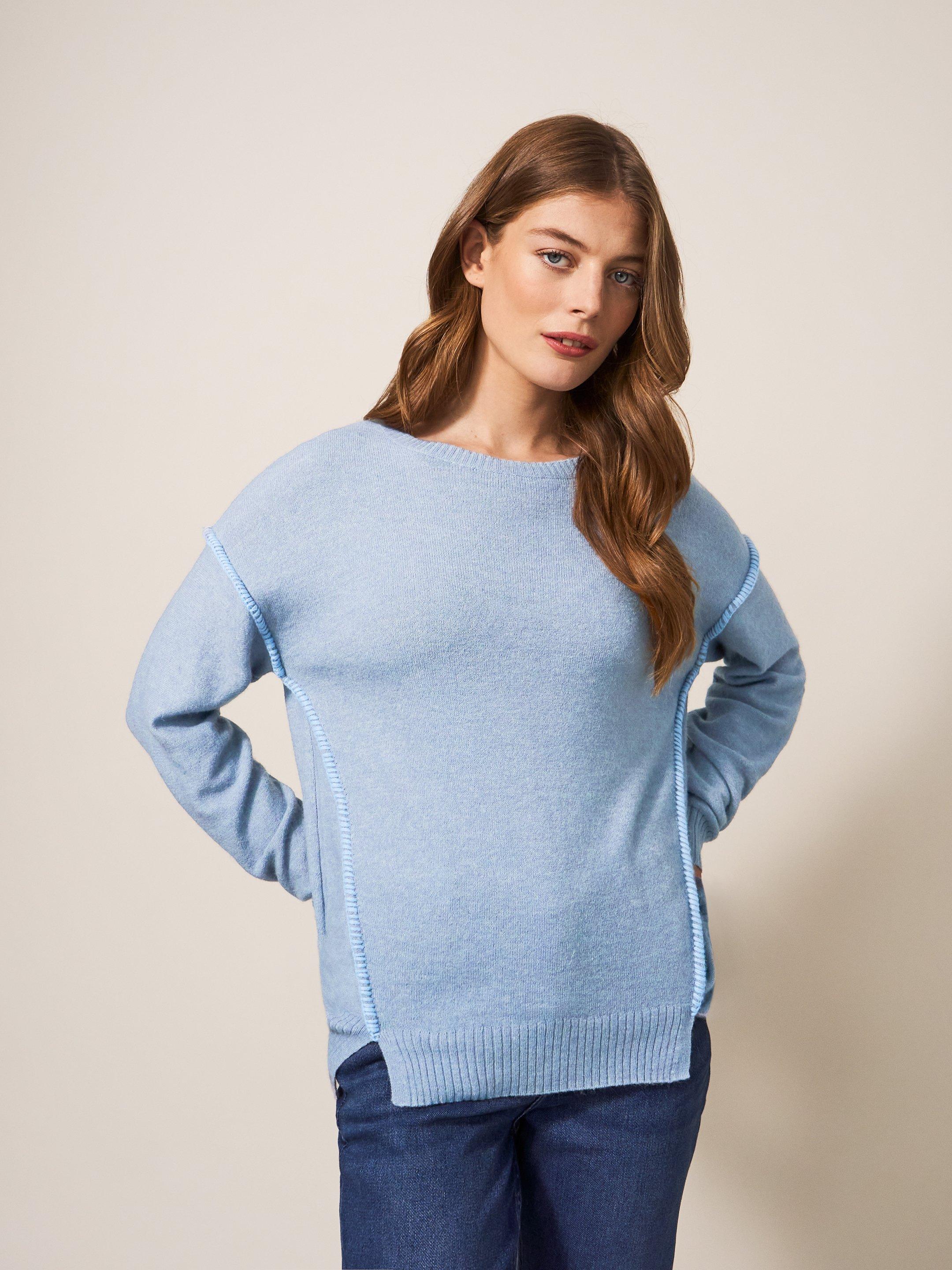 RIPPLE JUMPER in MID BLUE - MODEL DETAIL