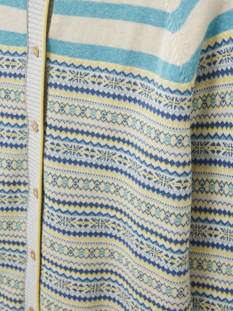Lulu Stripe Cardigan in TEAL MLT - FLAT DETAIL