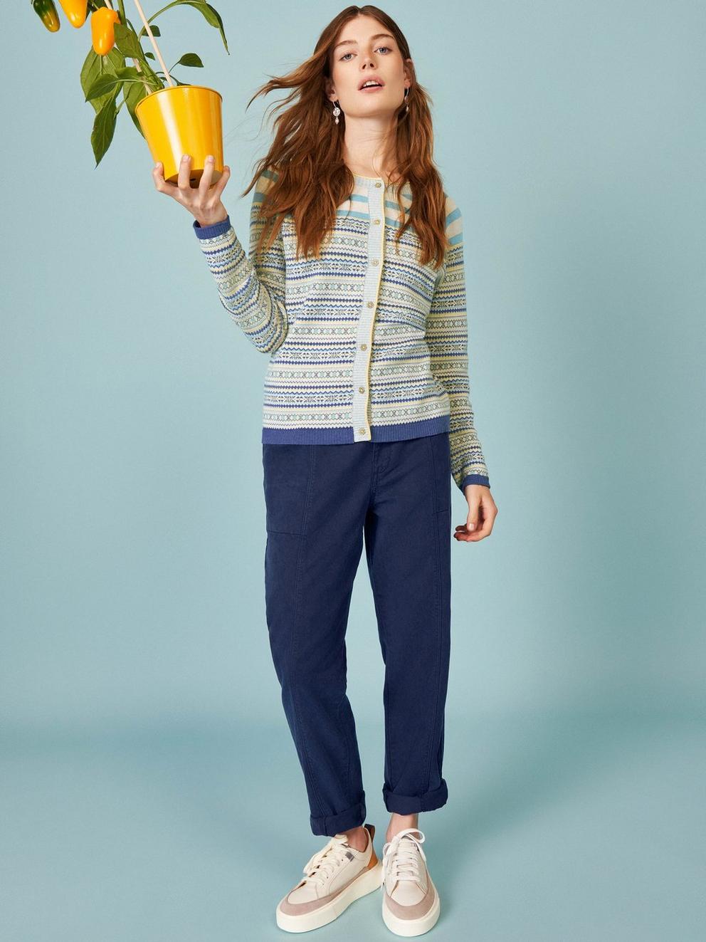 Lulu Stripe Cardigan in TEAL MLT - MIXED
