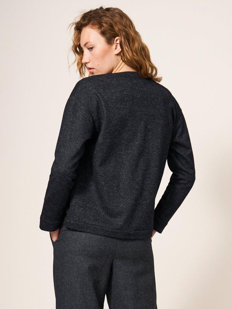 Adele Jersey Jacket in GREY MLT - MODEL BACK