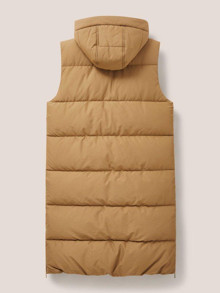Ember Quilted Gilet in MID TAN - FLAT BACK