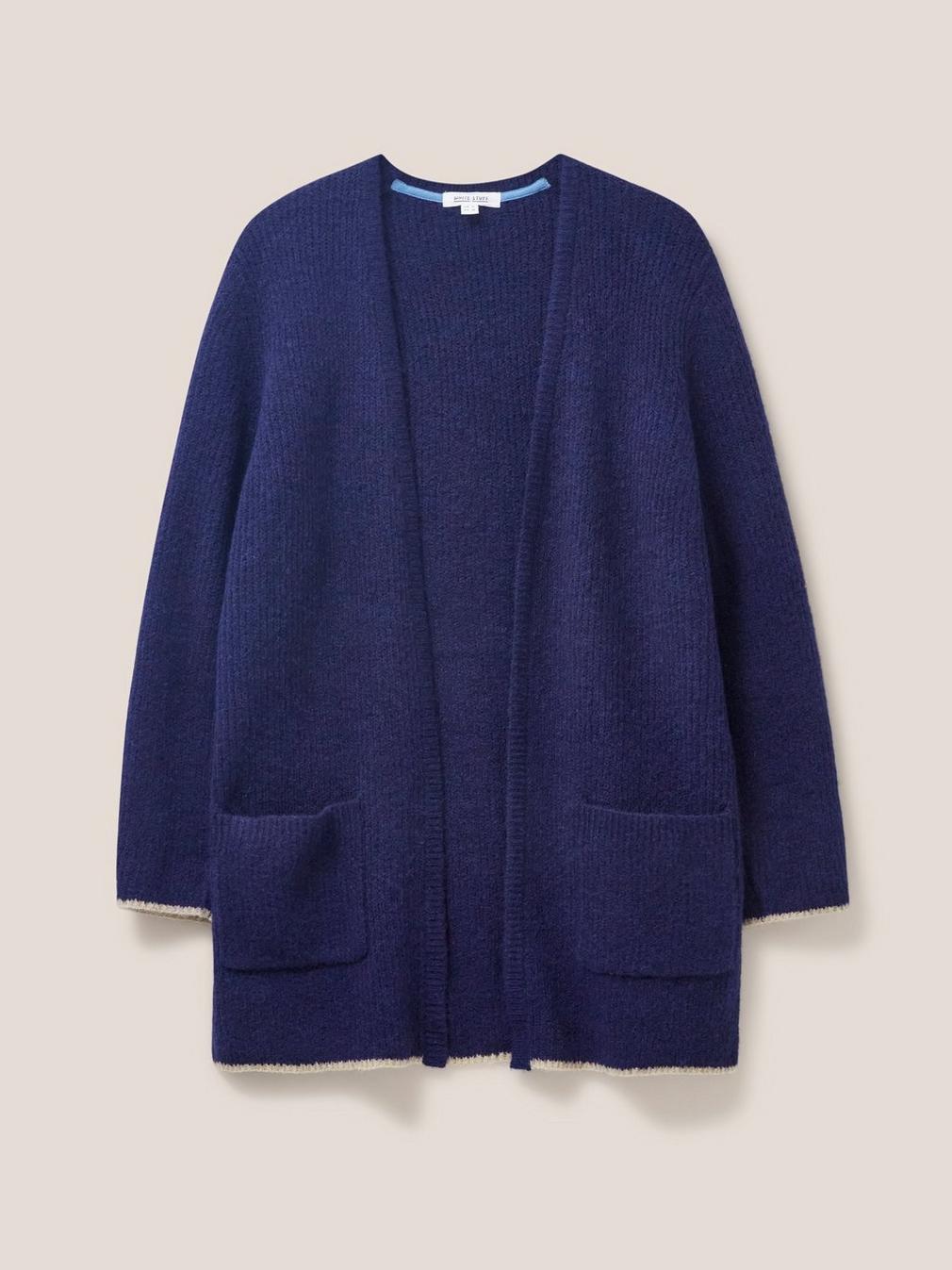 ERICA LONGLINE CARDI in DARK NAVY - FLAT FRONT