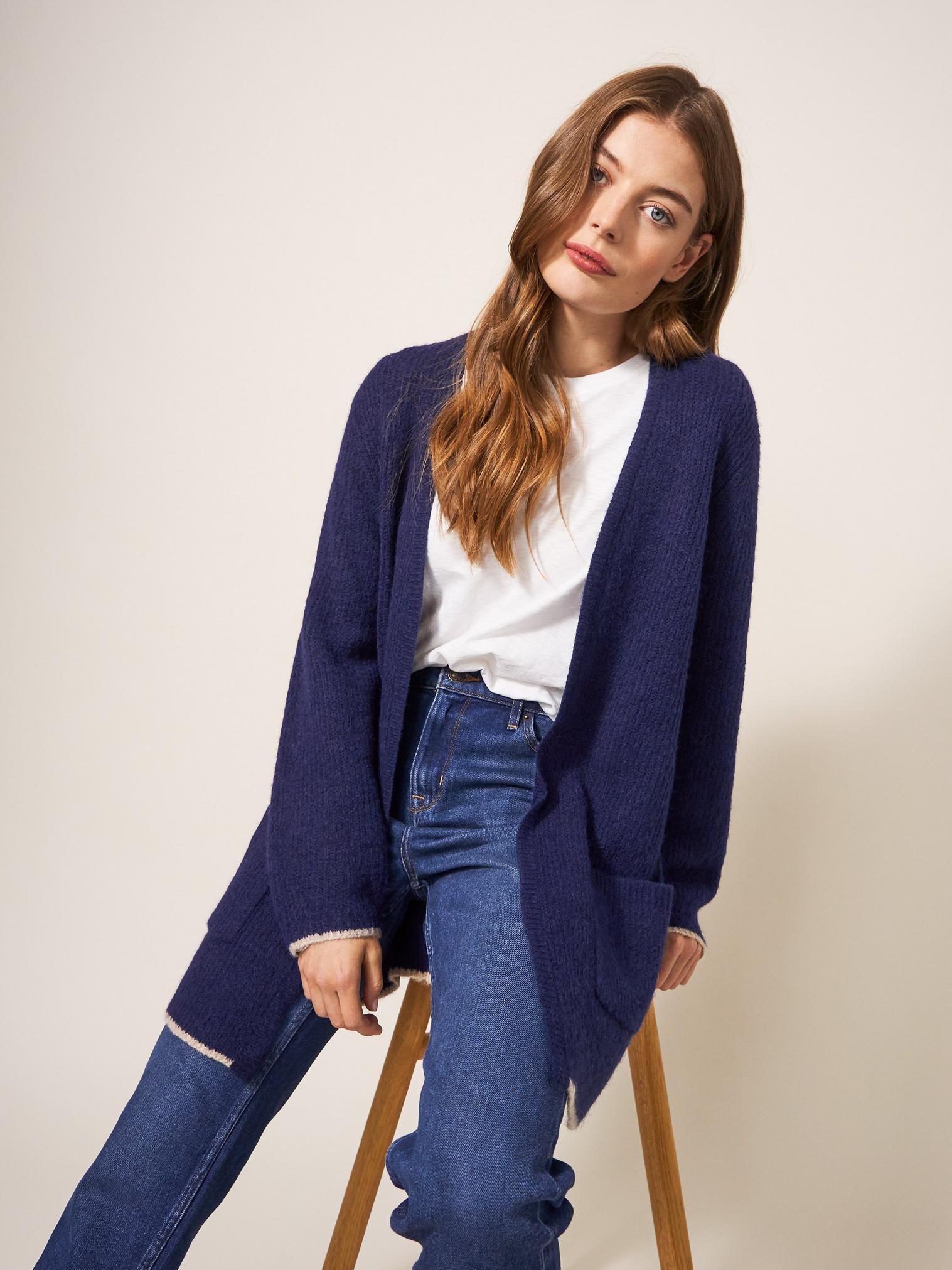 ERICA LONGLINE CARDI in DARK NAVY - LIFESTYLE