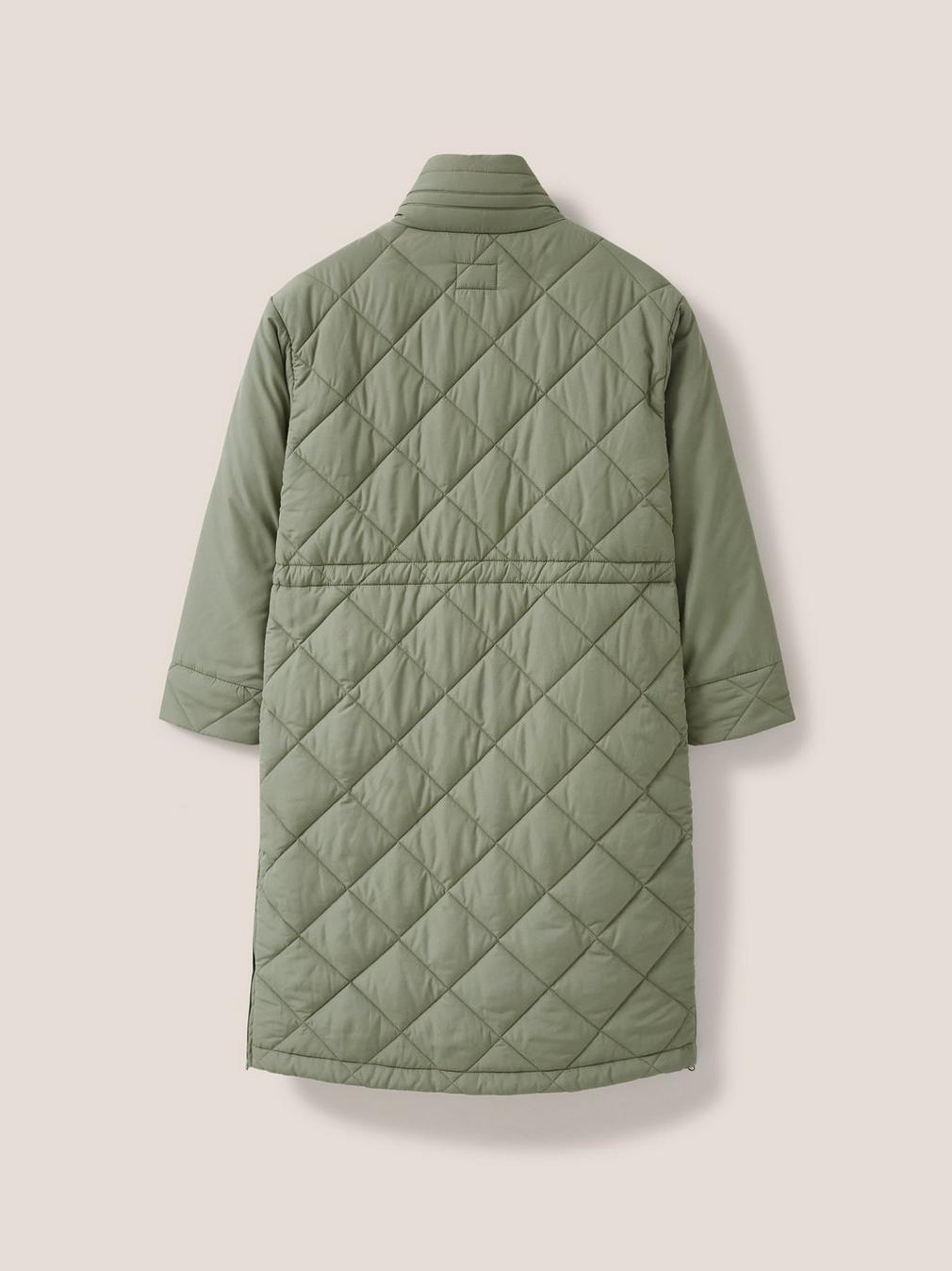 Lorena Quilt Coat in MID GREEN - FLAT BACK