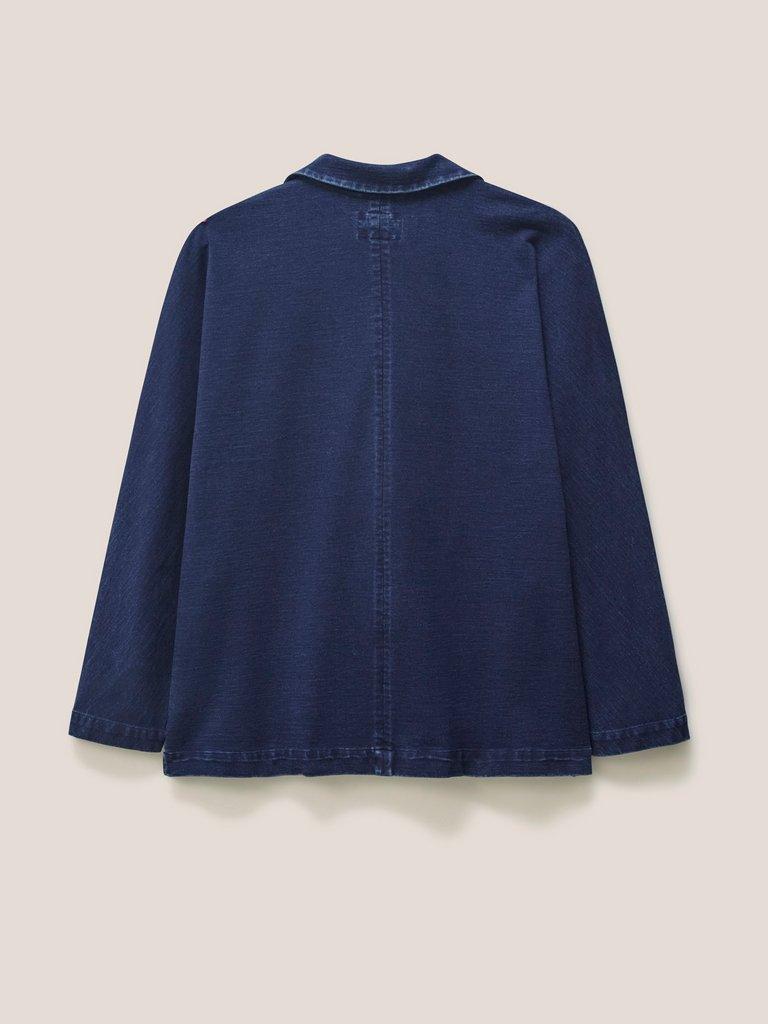 Daphne Jersey Blazer in DK DENIM - FLAT BACK
