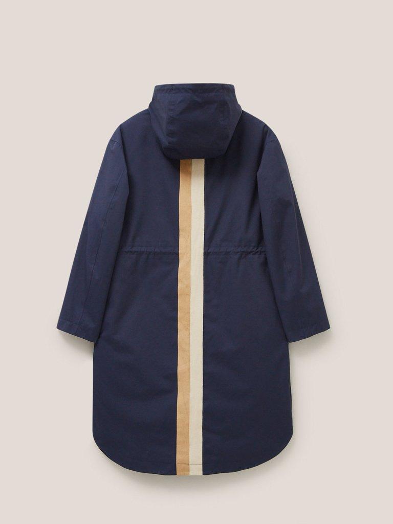 Millie Waterproof Coat in NAVY MULTI - FLAT BACK