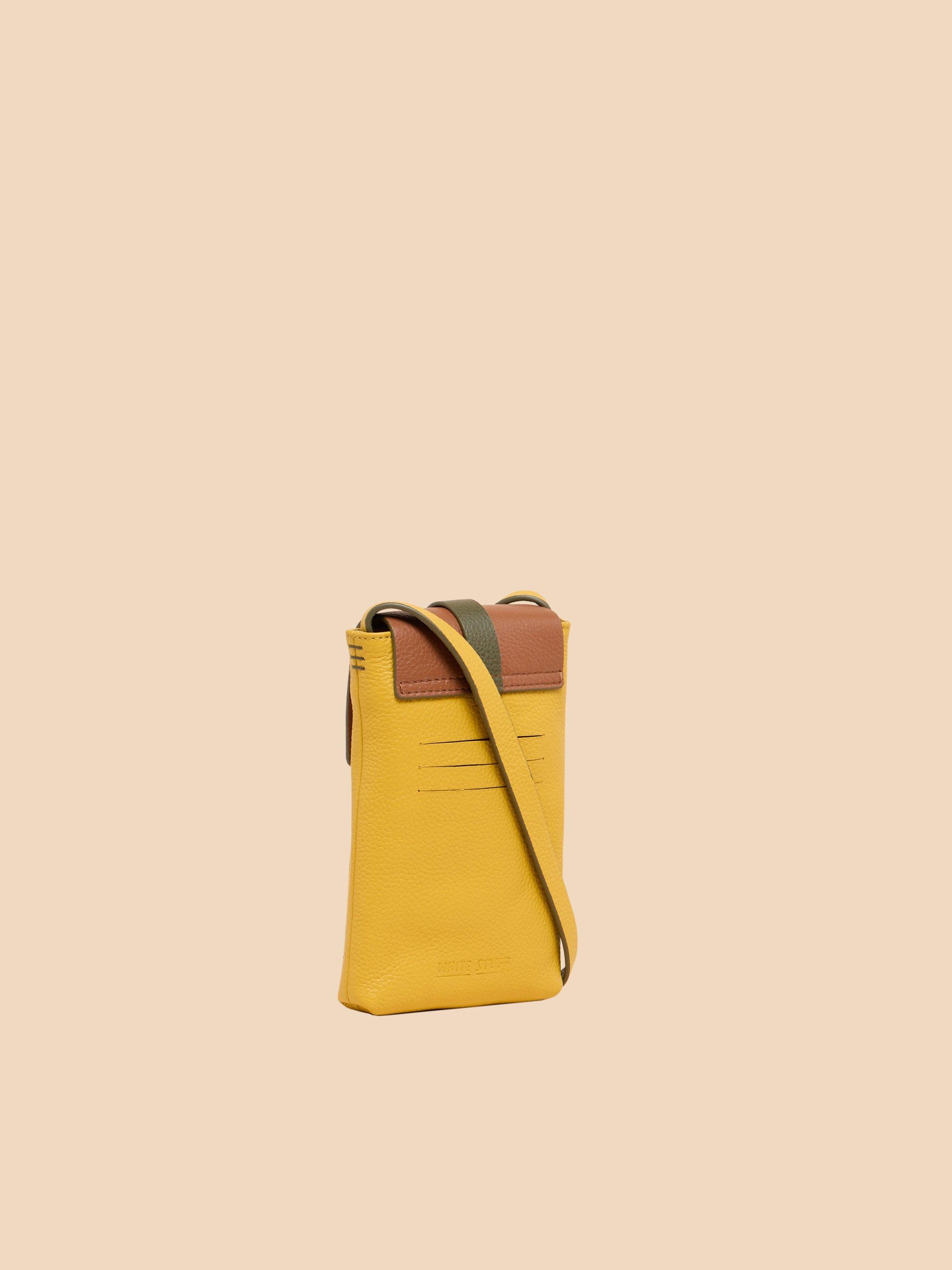 Clara Buckle Leather Phone Bag in CHART MLT - FLAT BACK