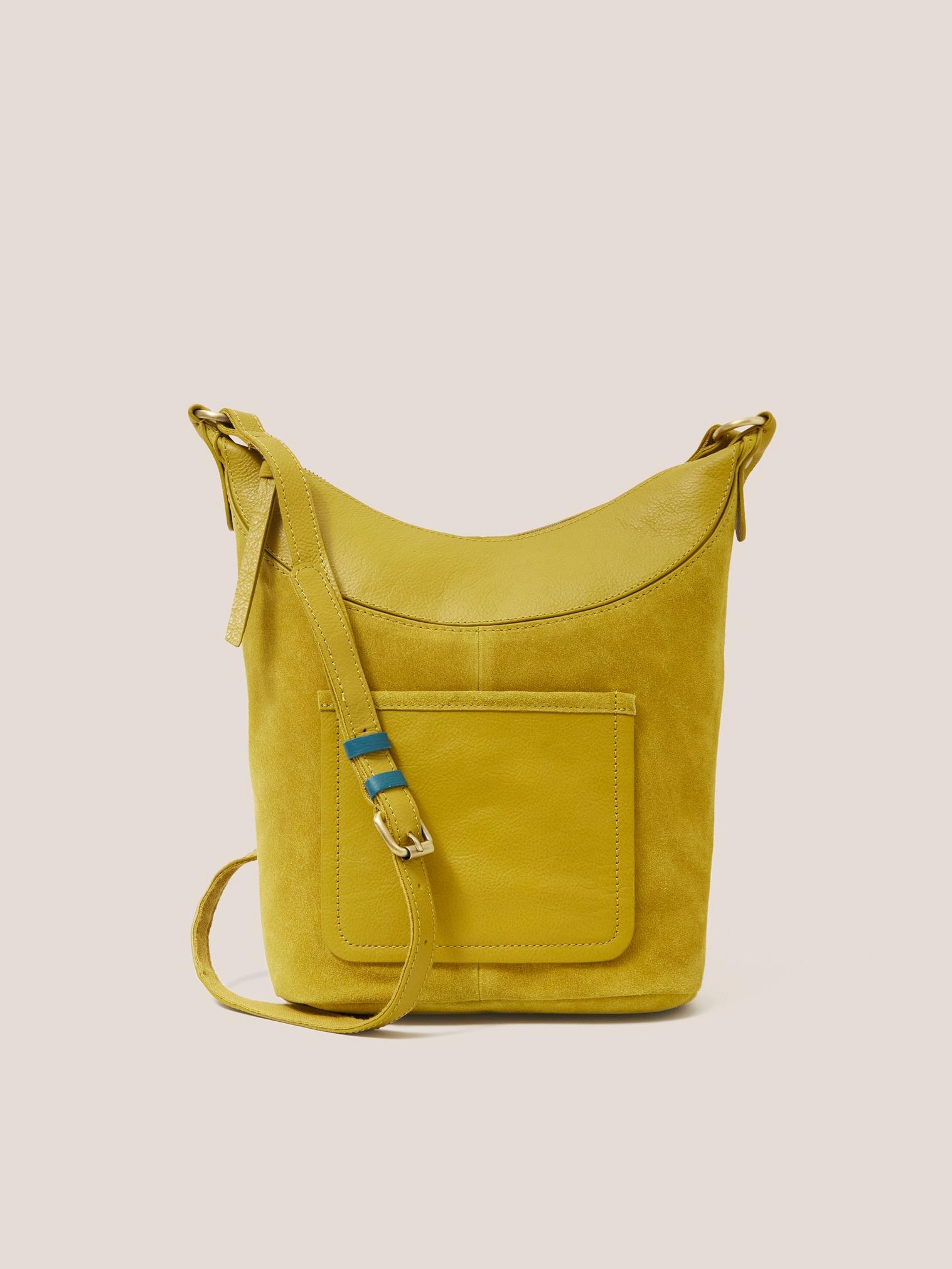 Fleur Suede Crossbody in MID CHART - LIFESTYLE