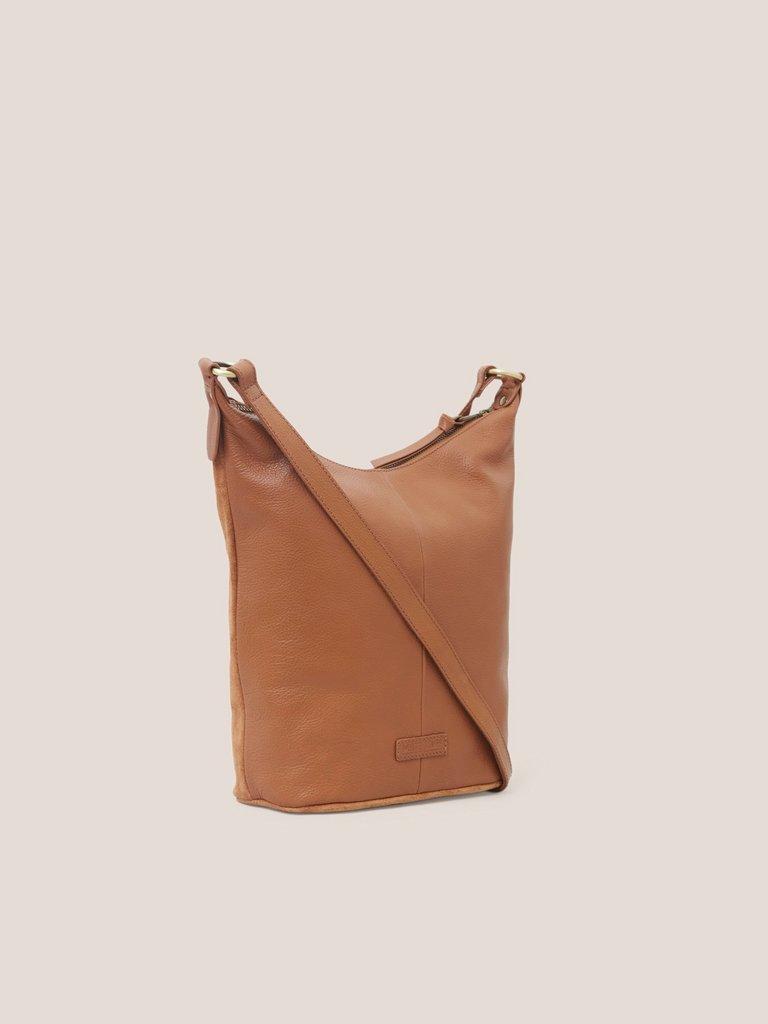 Fleur Suede Crossbody in MID TAN - FLAT BACK