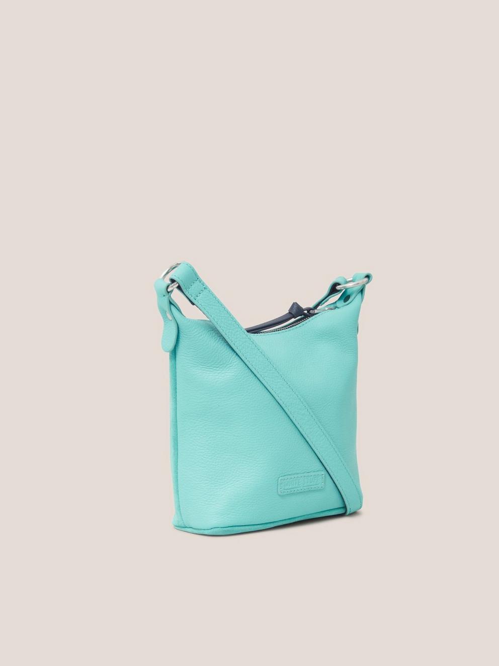 Mini Fleur Suede Crossbody in BRT TEAL - FLAT BACK